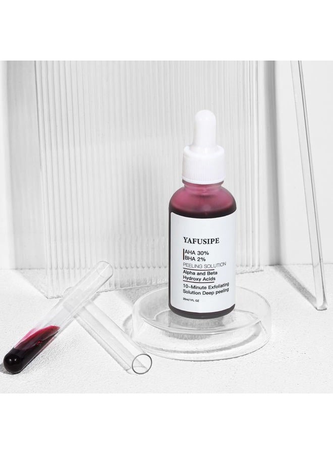 YAFUSIPE AHA 30% + BHA 2% Peeling Solution Exfoliating Chemical Skin Peel for Face at Home Facial Mask Red Peeling BHA Liquid Exfoliant Acid Peels Salicylic Acid Exfoliators Acid Peel for Face 1Floz - Image 2
